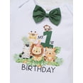 thumbnail image 5 of FYMNSI Toddler Baby Boys First Birthday Wild One Animal Outfit Romper Suspenders Shorts Hat Photo Shoot Clothes, 5 of 9