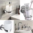 thumbnail image 2 of Frosted Glass Toothbrush Holder, 2-Pack, Wall Mount Replacement Cups, 2 of 5