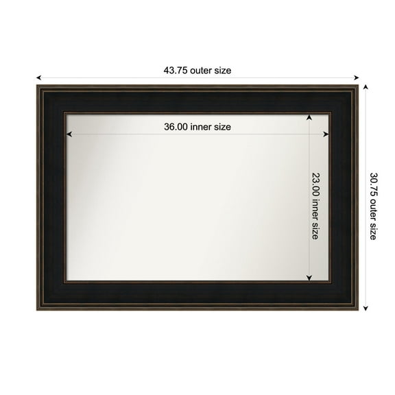 Amanti Art Custom Wall and Bathroom Mirror (30.75 x 43.75 in.), Mezzanine Espresso Frame