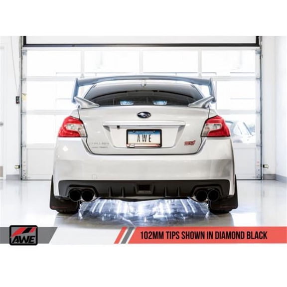 AWE Tuning Subaru STI VA / WRX GV Sedan Touring Edition Exhaust with Diamond Black Tips (102mm)