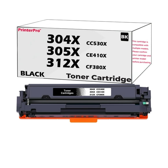 Printer Pro™ Compatible Replacement for HP 305X CE410X Black Toner Cartridge HP 305A CE411A CE412A CE413A HP Laserjet Pro Color M351A MFP M375nw M451 M451dn M451dw M451nw MFP M475 M475dw M475dn (BK)
