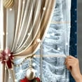 thumbnail image 4 of 2-Pack Christmas Curtains with Snowflake Print, Red Holiday Themed Window Drapes for Living Room & Bedroom, Semi-Sheer Polyester with Rod Pocket, Christmas Curtains for Living Room(220*100CM), 4 of 6