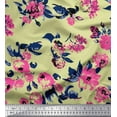 thumbnail image 1 of Soimoi Beige Poly Georgette Fabric Artistic Leaf & Floral Fabric Prints By Yard 52 Inch Wide, 1 of 3