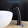 thumbnail image 5 of Wovier W ORB8203ORB Oil Rubbed Bronze Waterfall Bathroom Sink Faucet with Supply Hose, Black, 5 of 7