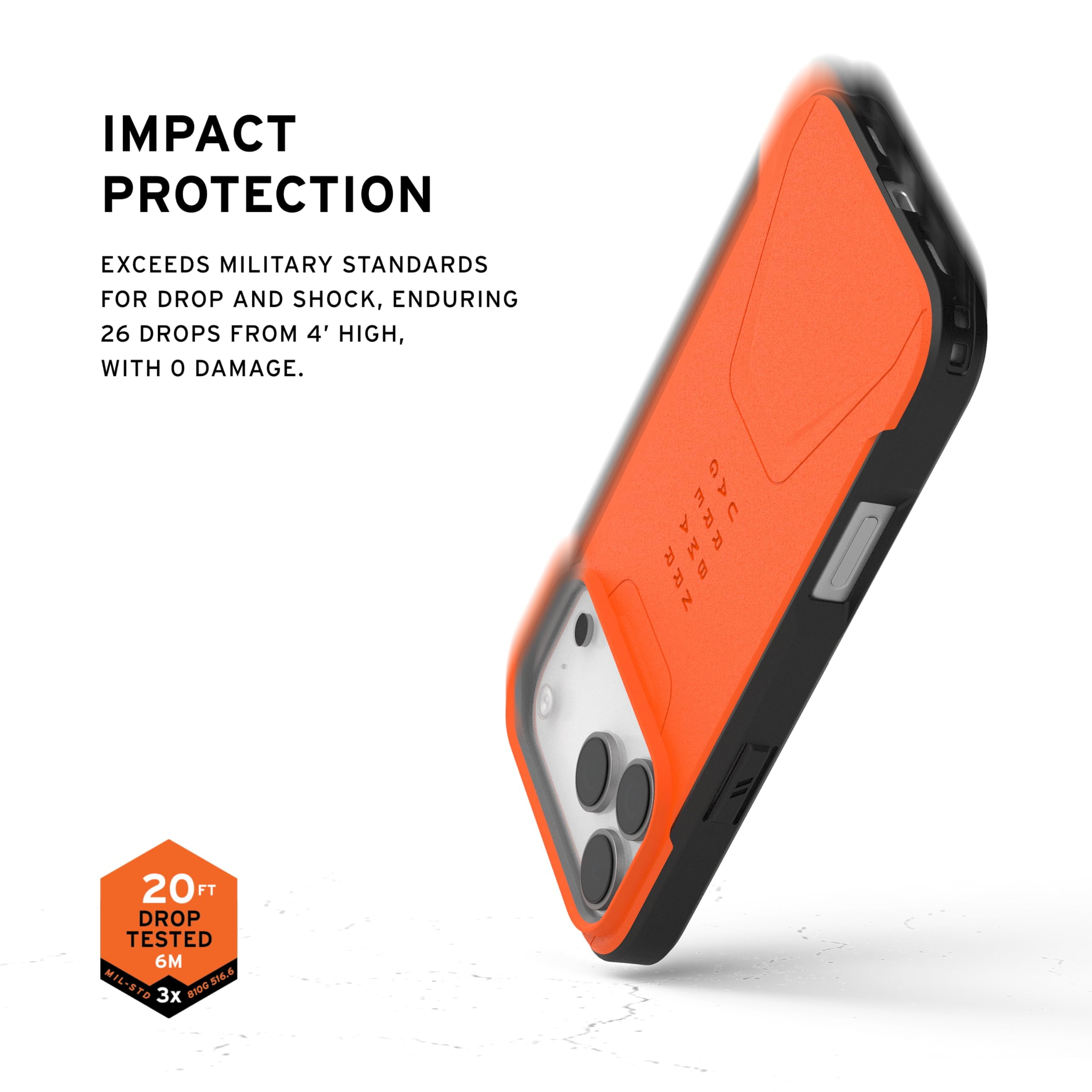 UAG iPhone 17 Pro Max Case Civilian - Compatible with MagSafe Military Grade Protective Cover, Orange
