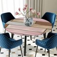 thumbnail image 5 of Elastic Fitted Round Tablecloth, Pink Brown Vintage Waterproof Stretch Table Cover for 45"-54" Tables, Retro Farmhouse Elegant Pastoral Washable Outdoor Tablecloths for Patio, Picnic, Camping, 5 of 9
