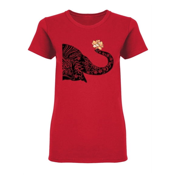 Tribal Elephant Design Shaped T-Shirt Women -Image by Shutterstock, Female Medium