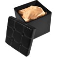 thumbnail image 6 of Achim Collapsible Tufted Storage Ottoman, Faux Leather 15" x 15" x 15", 6 of 9