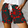 thumbnail image 2 of Bermuda Shorts for Women Trendy 2025 Fashion Printed Drawstring Summer Elastic Waist Lightweight Casual Summer Jean Shorts with Pockets S-2XL, 2 of 4