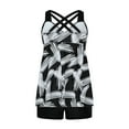 thumbnail image 2 of Lopeceal Women Plus Size Tankini Swimsuit Two Piece Flowy Swimdress Printed Tie Front V Neck Bathing Suits with Shorts, 2 of 6