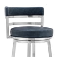 thumbnail image 5 of Home Square Leatherette Counter Height Barstool in Silver and Blue - Set of 2, 5 of 6