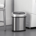 thumbnail image 5 of Nine Stars Automatic Bathroom Trash Can, 3 Gallon  Motion Sensor Garbage Bin with Soft Close Lid, Stainless Steel, 5 of 8