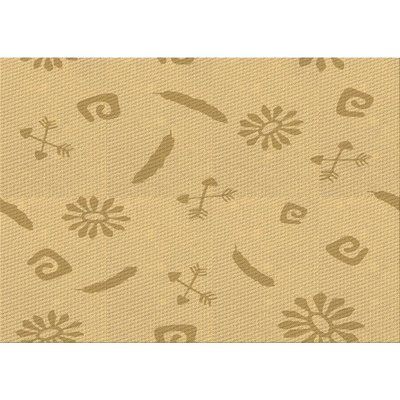 Ahgly Company Indoor Rectangle Patterned Orange Gold Area Rugs, 8' x 10'