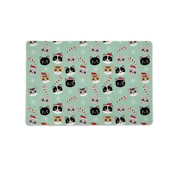Christmas Cats And Candy Canes Mat Rectangle -Image by Shutterstock,