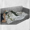 thumbnail image 6 of Antlers Soft Flannel Fleece Blanket, Elk Deer and Fawn Silhouette Forest at the Background World Natural Habitat Theme, Cozy Plush for Indoor and Outdoor Use, 70" x 90", Green Black, by Ambesonne, 6 of 6