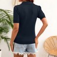 thumbnail image 4 of Womens Polo Shirts Short Sleeve V Neck Knitted Casual Office Tops Summer Pullover 2XL, 4 of 4
