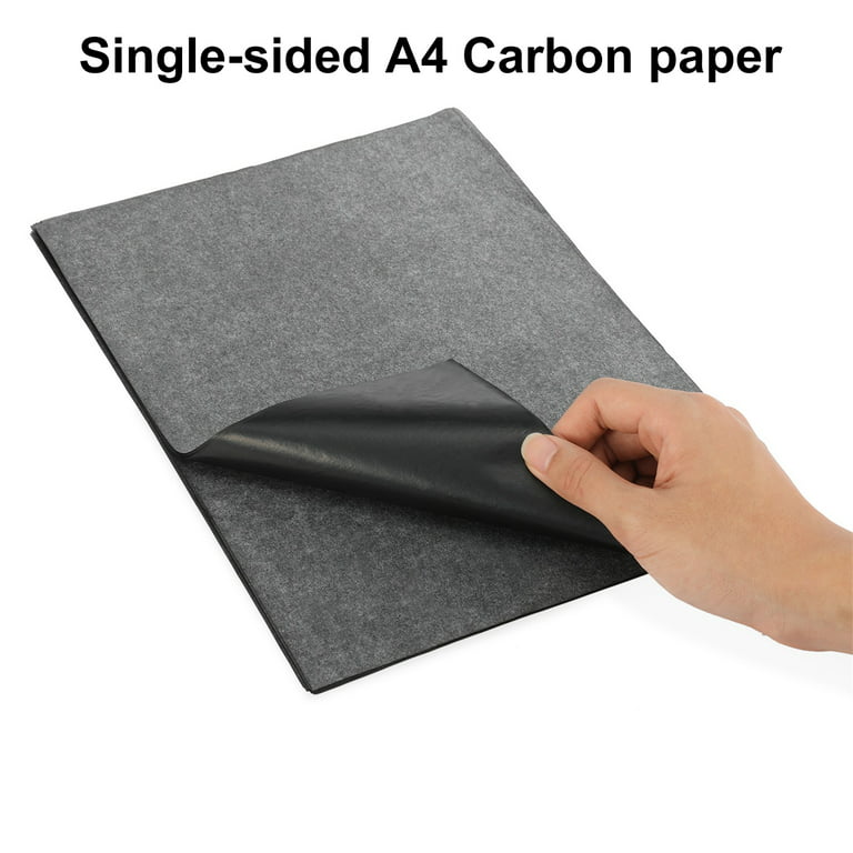 100 Sheets Carbon Transfer Paper Clear Reusable Erasable Anti-fade Copier Stencil Single-Sided A4 Graphite Transfer Trac, Black