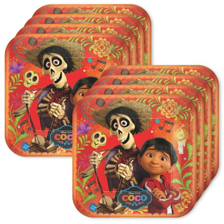 Coco Party Supplies Square Lunch Plates for 24