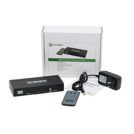 IOCrest HDMI Switch with Remote Control and Power Adapter, 5 (Best Remote Computer Access)