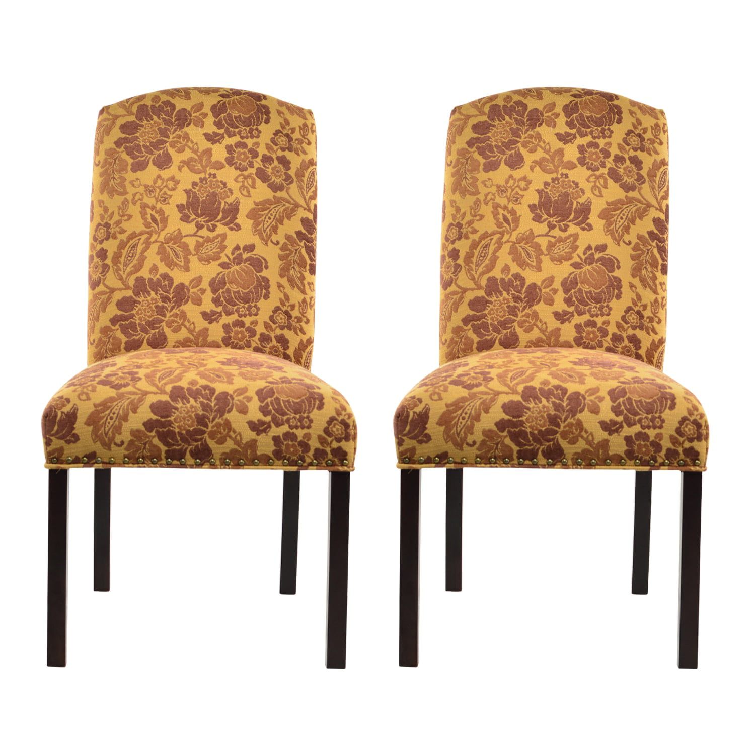 Sole Designs Cortland Honey Camelback Nail Trim Dining Chairs (Set of 2 ...