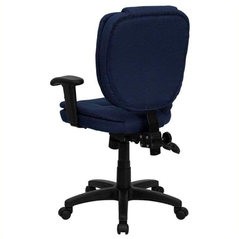 Scranton & Co MidBack Ergonomic Office Chair with Arms in Navy Blue