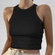 thumbnail image 2 of Camiseta sin mangas lisa para mujer - Blusa corta, cuello redondo - Poliéster, tallas S-XXL, 2 of 5