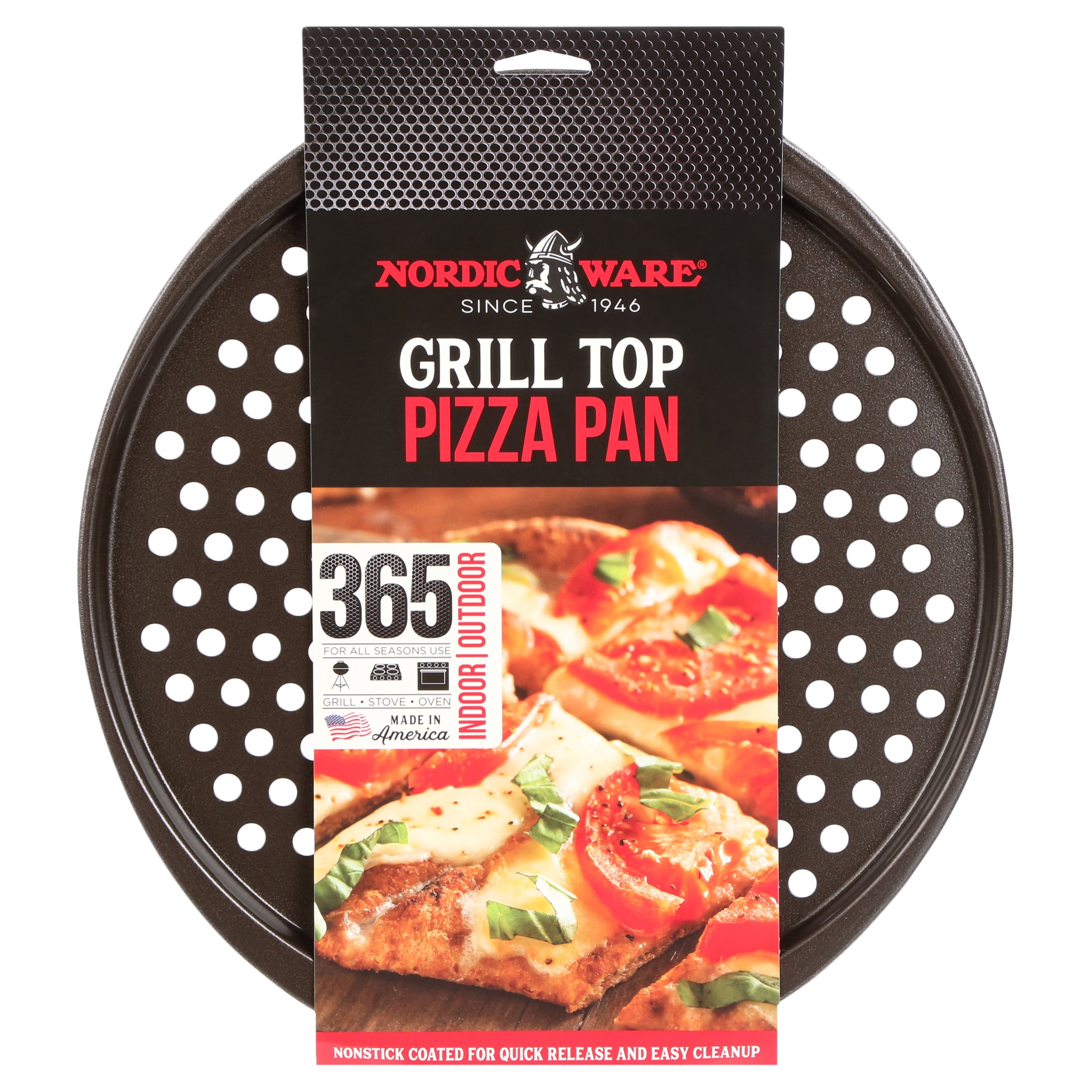 Nordic Ware 12.5 in Round Brown Nonstick Aluminized Steel Pizza Pan 