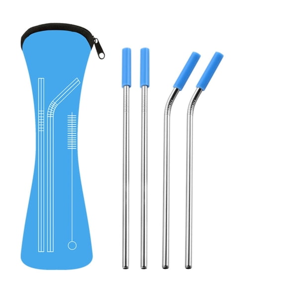 Hecnuo,Metal Drinking Straws,Reusable Straws,Ultra Long Metal Straws, stainless, with silicone tips