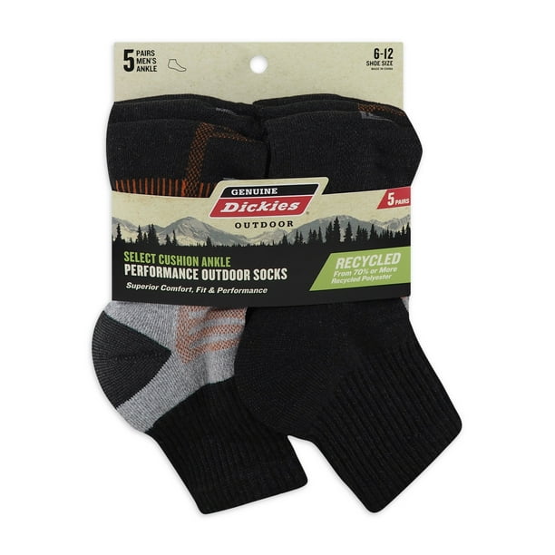 Dickies Mens Outdoor Sustainable Quarter Socks, 2Pack