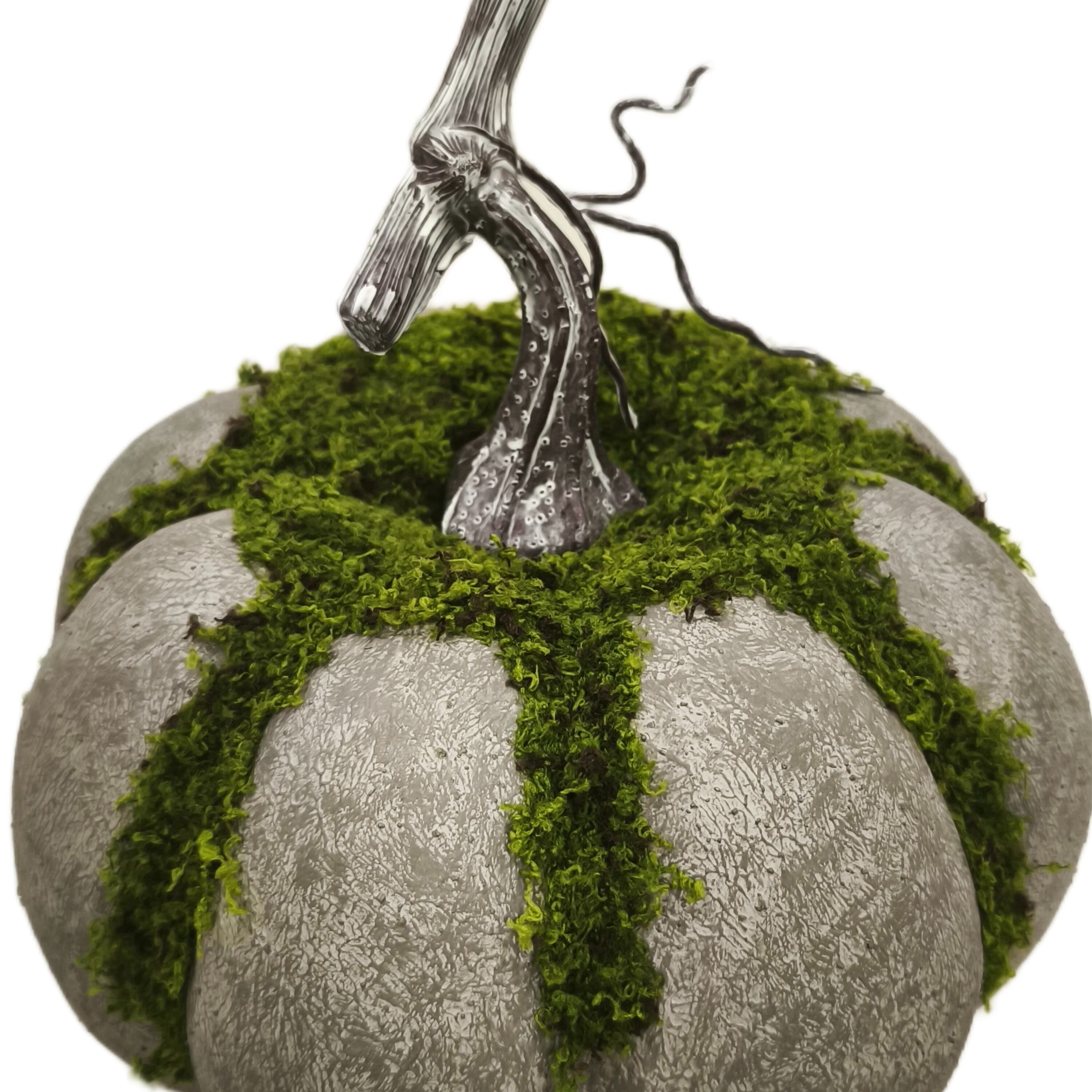 Mossy Pumpkin Decoration, Multicolor, 8.1", Halloween by Way To Celebrate
