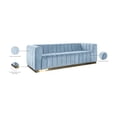 thumbnail image 2 of Meridian Furniture Marlon Sky Blue Velvet Sofa, 2 of 8