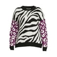 thumbnail image 3 of Terra & Sky Women's Plus Size Drop Shoulder Print Sweater, Midweight, 3 of 6