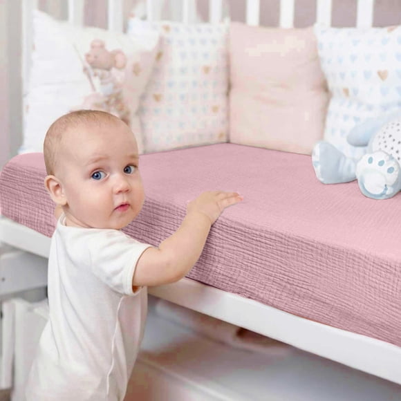 Four-Pour Multisurface Comfort Set for Baby Sleep - Breathable Muslin Crib Sheet Made for Boys and Girls
