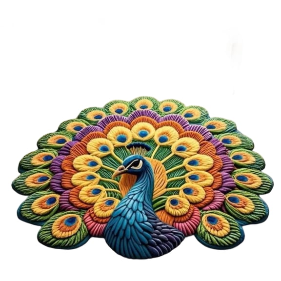 Absorbent 3d Entryway Rug Wear-Resistant Entrance Carpet Animal Print Rugs Peacock Carpet Living Room Bedroom Floor Decor