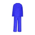 thumbnail image 5 of FDGIU Cozy Fleece Pajamas Set for Women‌, Loose Fit Winter Warm Sleepwear, Long Sleeve Winter Homewear Top & Pants, 5 of 6