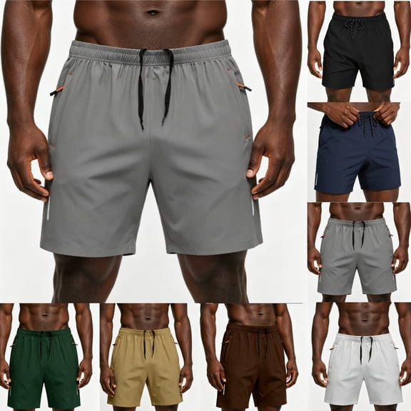 Goodtrade8 Mens Dry Fit Athletic Shorts Workout Pockets Short Pants Running,Summer Elastic Waist Moisture Wicking Drawstring Shorts for Men Stretch,Size 30