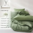 thumbnail image 6 of Davulos King Size Comforter Set Green，7 Pieces Chic Bedding Sets Soft Bed in a Bag for All Seasons, 6 of 9