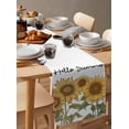 thumbnail image 6 of Table Runner Dresser Scarves 36 Inch Long,Hello Summer Blossom Sunflower Linen Dining Table Runners Watercolor Floral Leaves on White Tabletop Scarf for Wedding Holiday Party Kitchen, 6 of 9