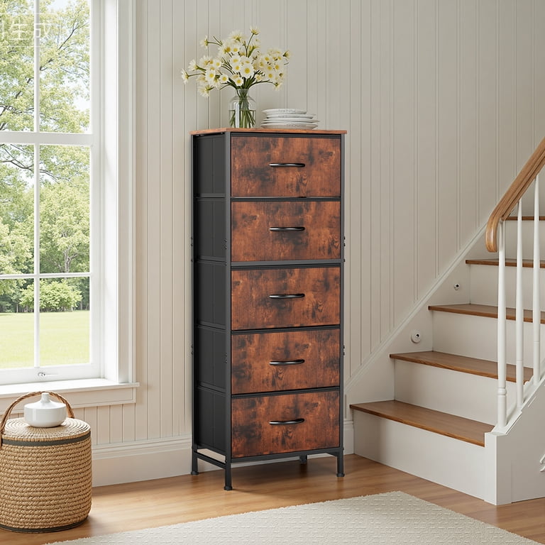 dresser with metal frame GrandView 5-Drawer Dresser