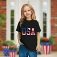 thumbnail image 2 of FamilyThread Children's Casual Loose T-shirt American Flag 4th of July Summer Comfortable Short Sleeved Round Neck Top For 3-10Y, 2 of 7