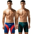 thumbnail image 3 of HAOYUNL Men's Swimwear Swimsuits Solid Basic Long Swim Sport Trunks Board Shorts with Pockets, 3 of 9