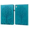 thumbnail image 2 of SaniMore Wallet Case for iPad 10th Generation 10.9" 2022, PU Leather Case Embossed Tree Shockproof TPU Shell Card Slots Pen Holder Hand Rope Anti-slip Strip Kickstand Case, Blue, 2 of 12