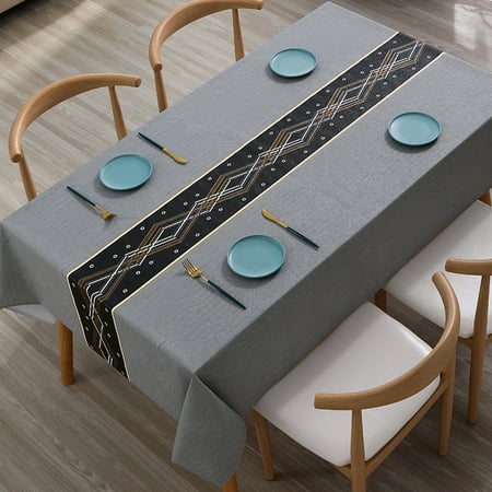 

Livesture Table Runner Tablecloth Waterproof Oil-proof Scald-proof And Wash-free Grey 140x180cm