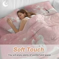 thumbnail image 4 of Christmas White Bedding Duvet Cover Set Twin Size 4 Pieces Bear Snowflake Pink Bedding Set with Zipper Closure, 1 Comforter Cover 68x86 Inches 1 Flat Sheet & 2 Pillow Cases, 4 of 7