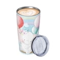 thumbnail image 3 of Kll Cute Elephant Bunny Flying With Balloon Stainless Stainless Steel Vacuum Insulated Coffee Cup 20 Oz Lids And Straws,1 Metal Straws,1 Cleaning Brush, 3 of 9