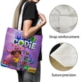 thumbnail image 3 of Mia and Codie Bolso de tela con estampado de lienzo para mujer, bolsa de compras reutilizable y estética, con cremallera interior, regalo para mujer, 35 × 40 cm., 3 of 6