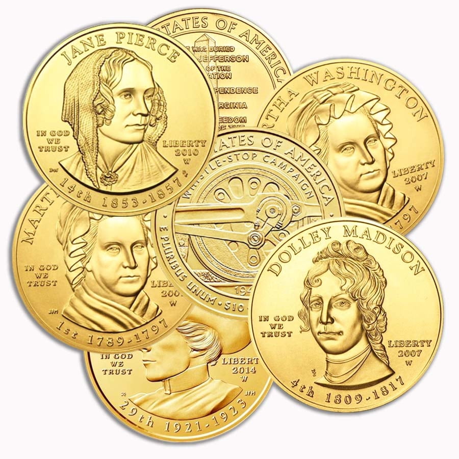 1/2 oz Gold First Spouse Coins BU/Proof Random Year In Cap