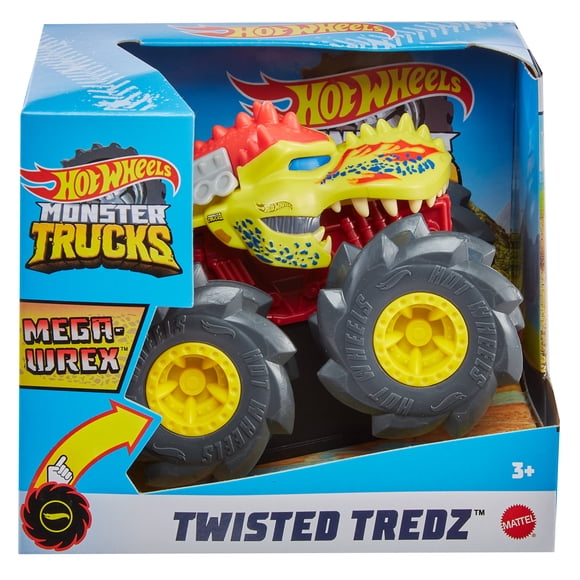 Hot Wheels Monster Trucks 1:43 Scale Rev Tredz Vehicle Zombie Wrex with Friction Motor
