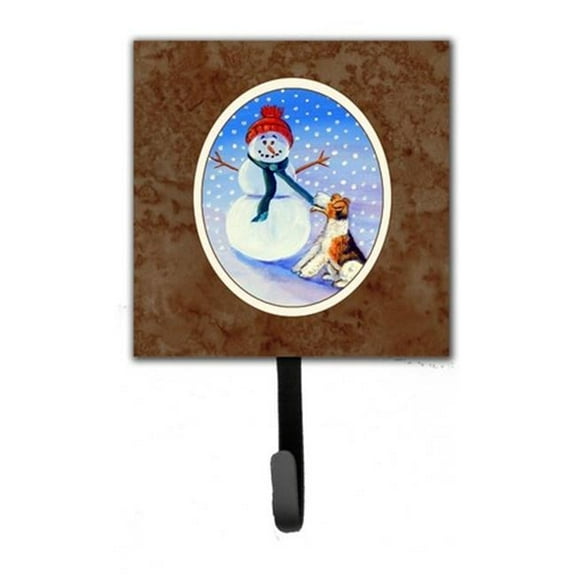 Snowman with Fox Terrier Leash or Key Holder