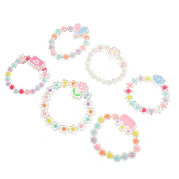6 Pcs Bracelets Kids Jewlery Kids Bracelet Children Jewelry Toddler Girls Beaded Bracelet Cartoon Bracelet Jelly Color Plastic Baby